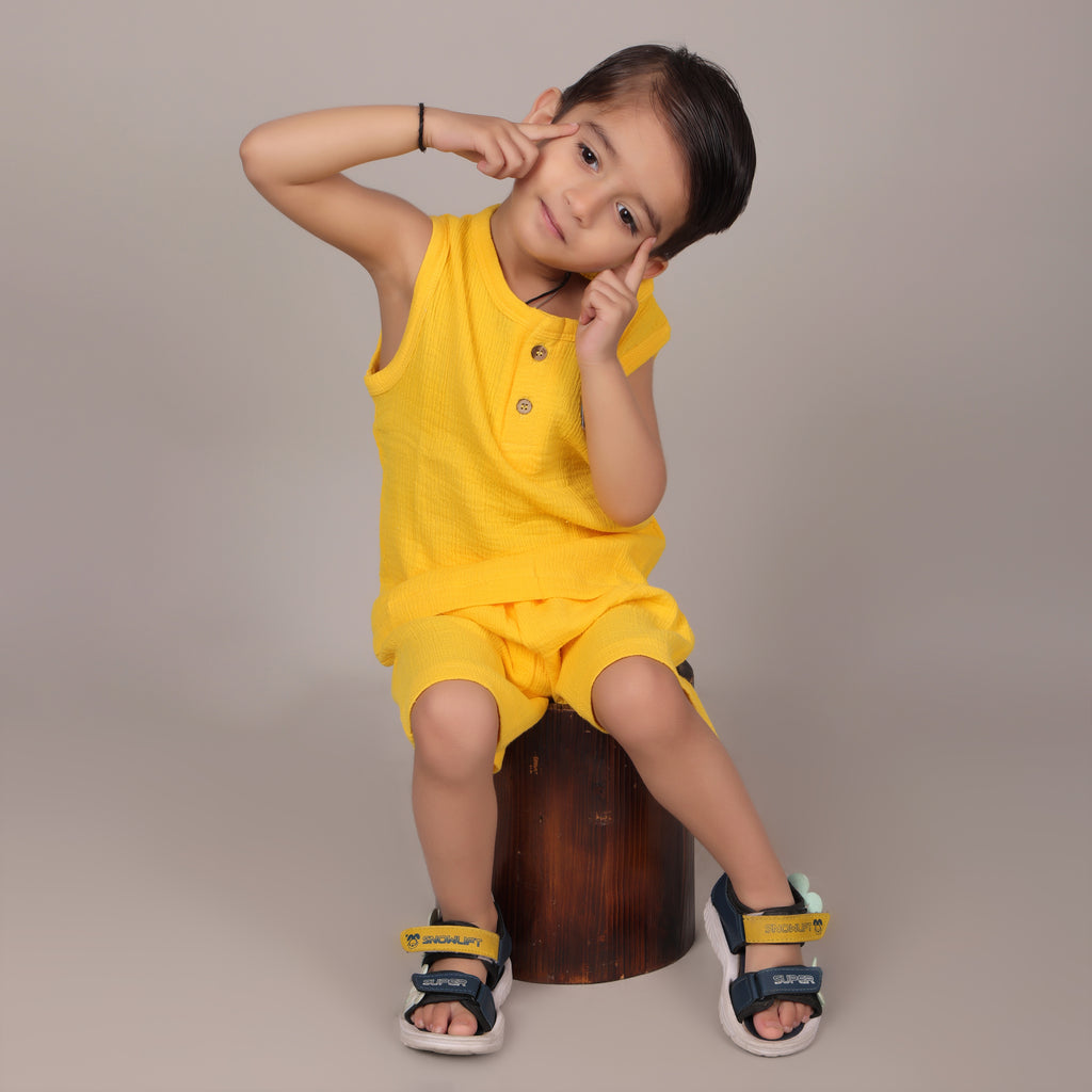 Organic Cotton Co-ord Set- Yellow