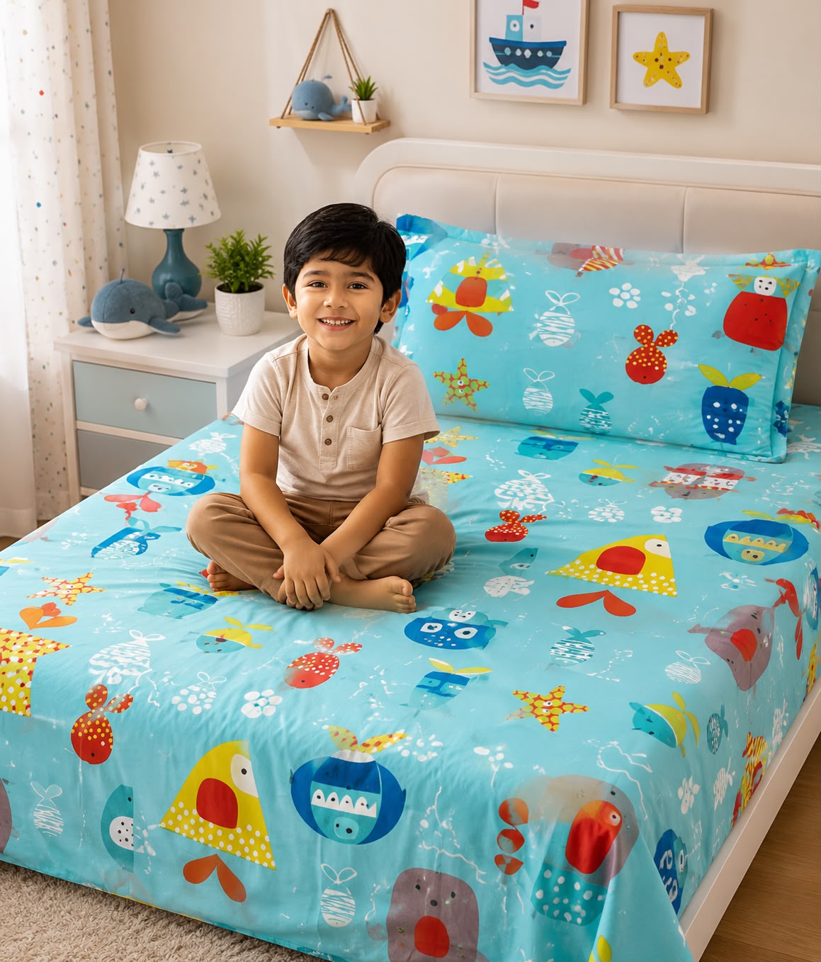 Kids bedsheet - Aqua