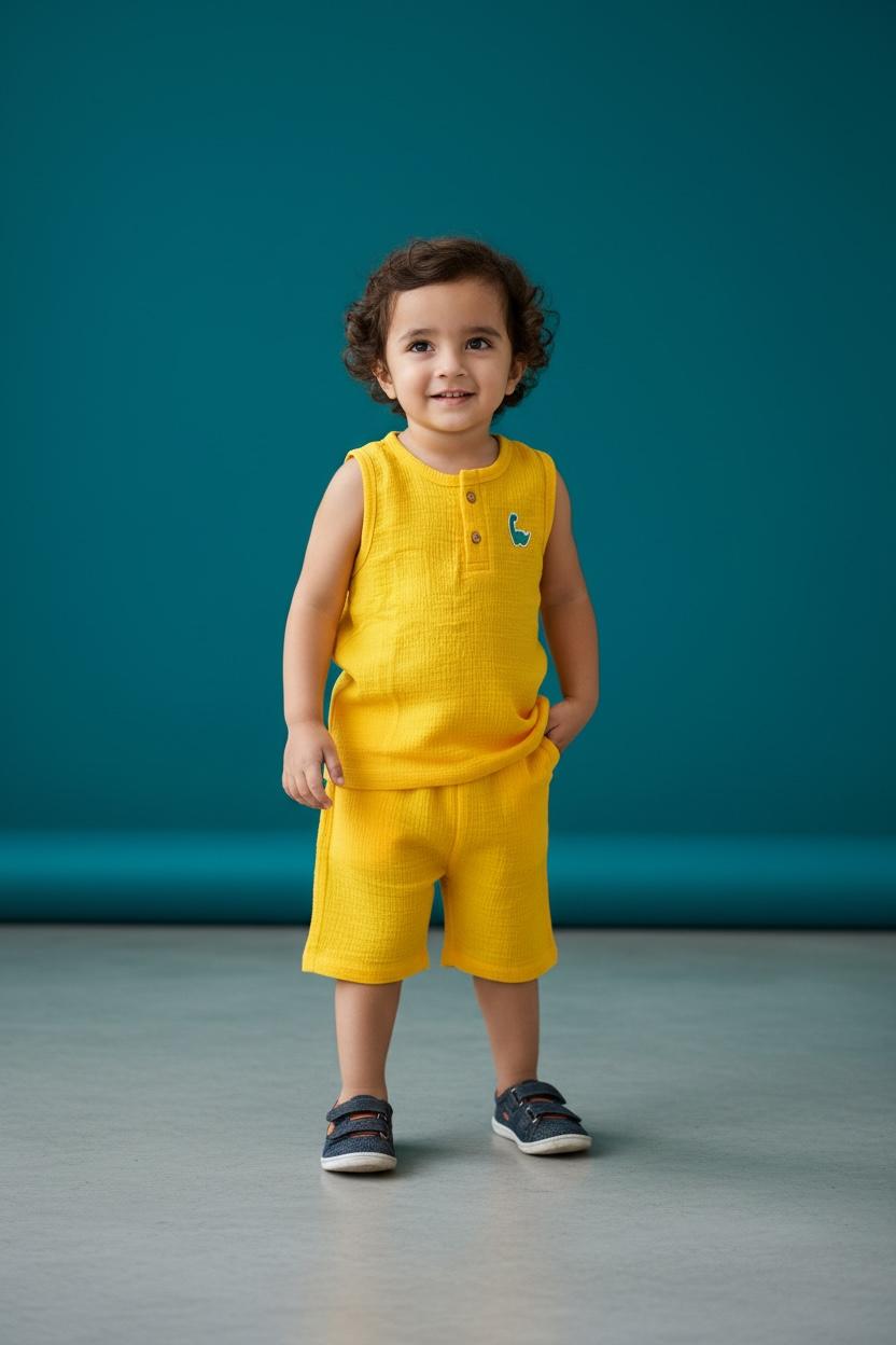 Organic Cotton Co-ord Set- Yellow