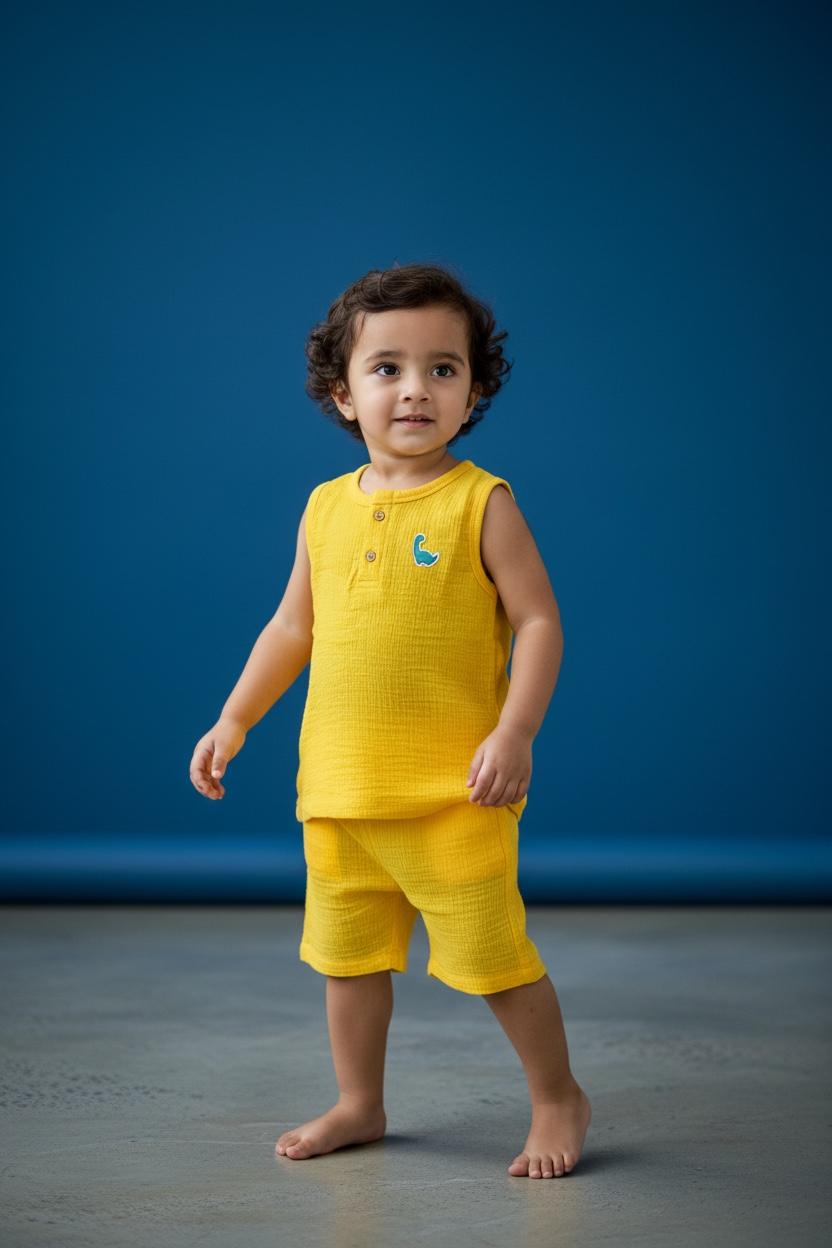 Organic Cotton Co-ord Set- Yellow